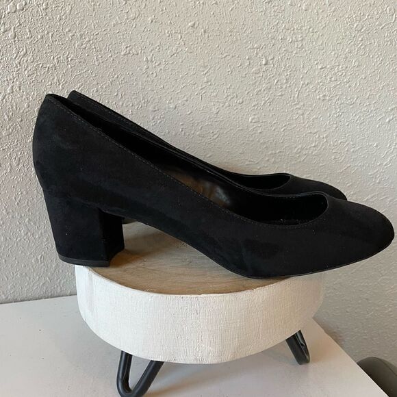 JustFab Black Chunky Heels Size 9.5 EUC - Picture 4 of 7